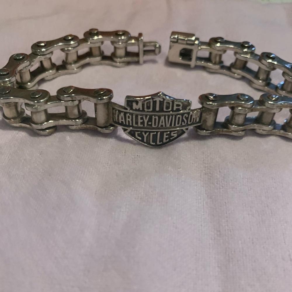 Sterling Silver Mens Harley Davidson bracelet
